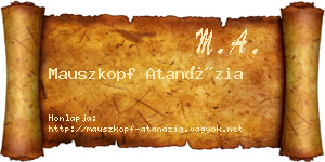 Mauszkopf Atanázia névjegykártya